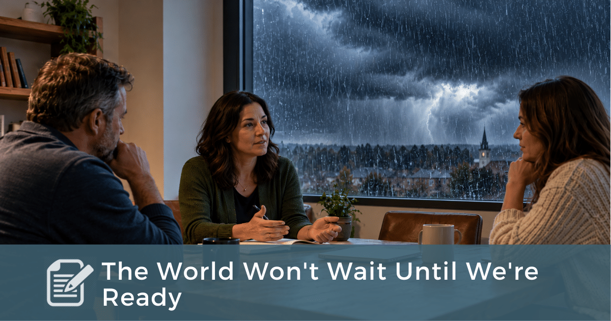 talking inside while it is storming outside